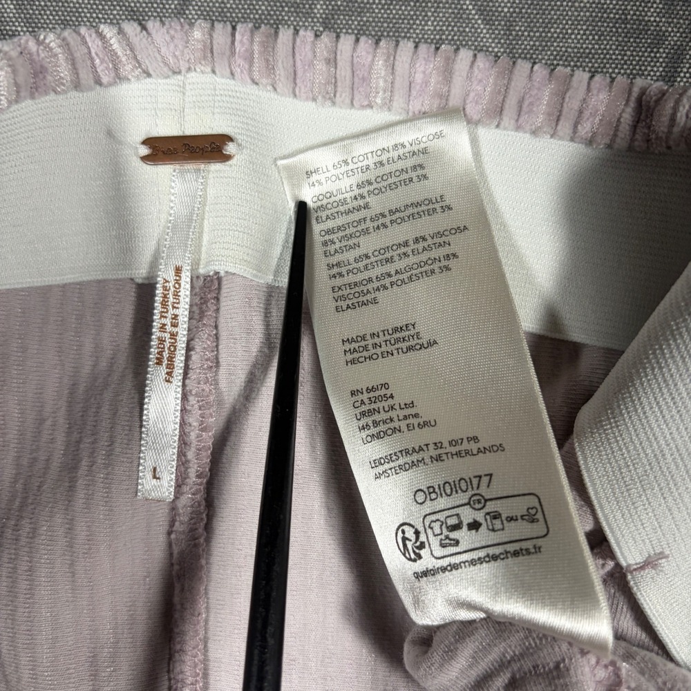 Free People Pants Womens L Lavender Slim And Only Corduroy Flare Ribbed Stretch - Picture 2 of 7
